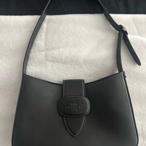 Coach Dark Gray Leather Shoulder Bag